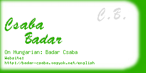 csaba badar business card